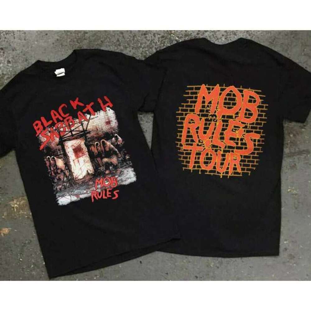 Black Sabbath Mob Rules Kill Ozzy Metal 2 Sided Unisex T-Shirt
